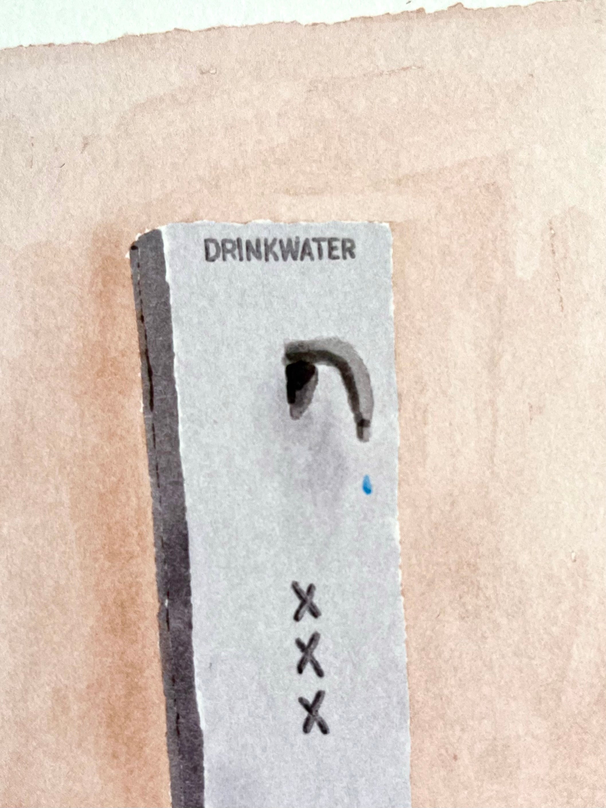 Tekening van drinkwater fontein in Amsterdam door Anne Neuteboom cabaretier Anne Neut Boetiek