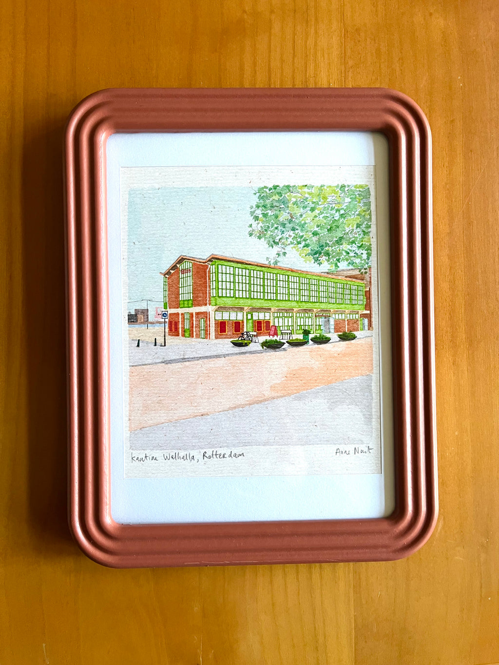 Tekening van Theater Kantine Walhalla met digitale alcohol markers door Anne Neuteboom cabaretier Anne Neut Boetiek