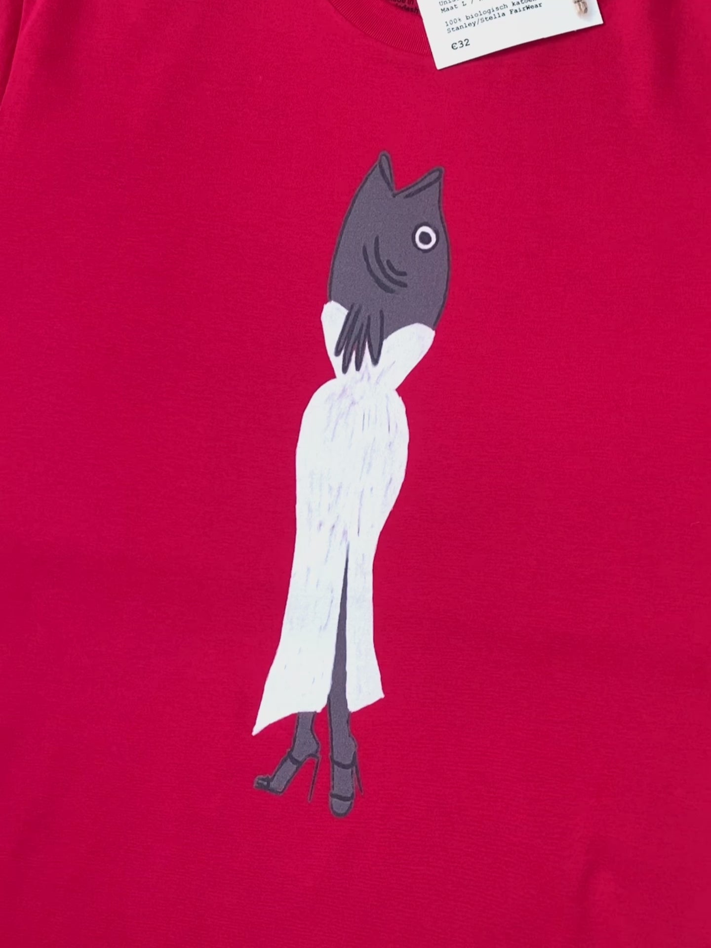 Shirt met tekening van Glamour Karper door Anne Neuteboom cabaretier Anne Neut Boetiek