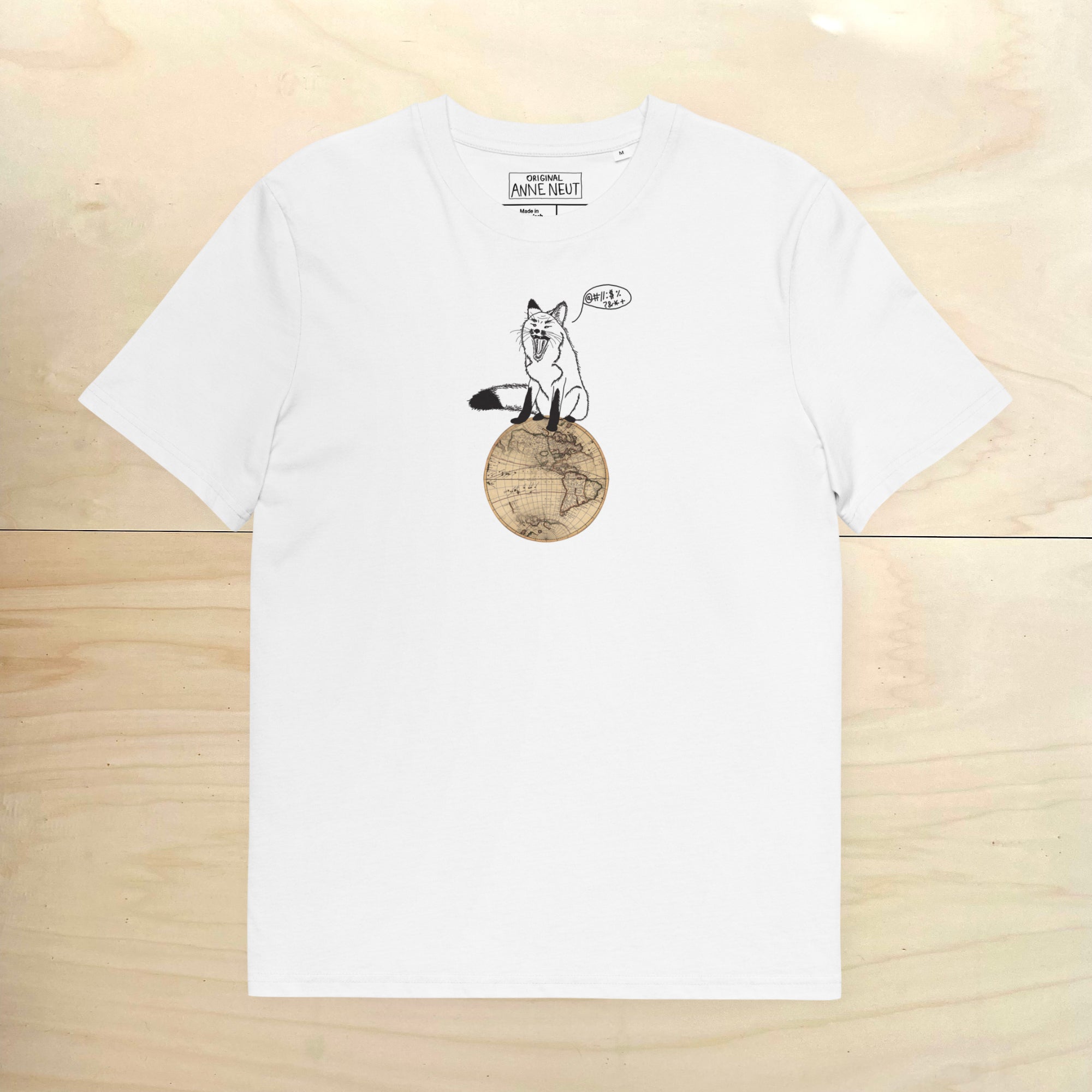 Shirt met tekening van vos door Anne Neuteboom in Anne Neut Boetiek