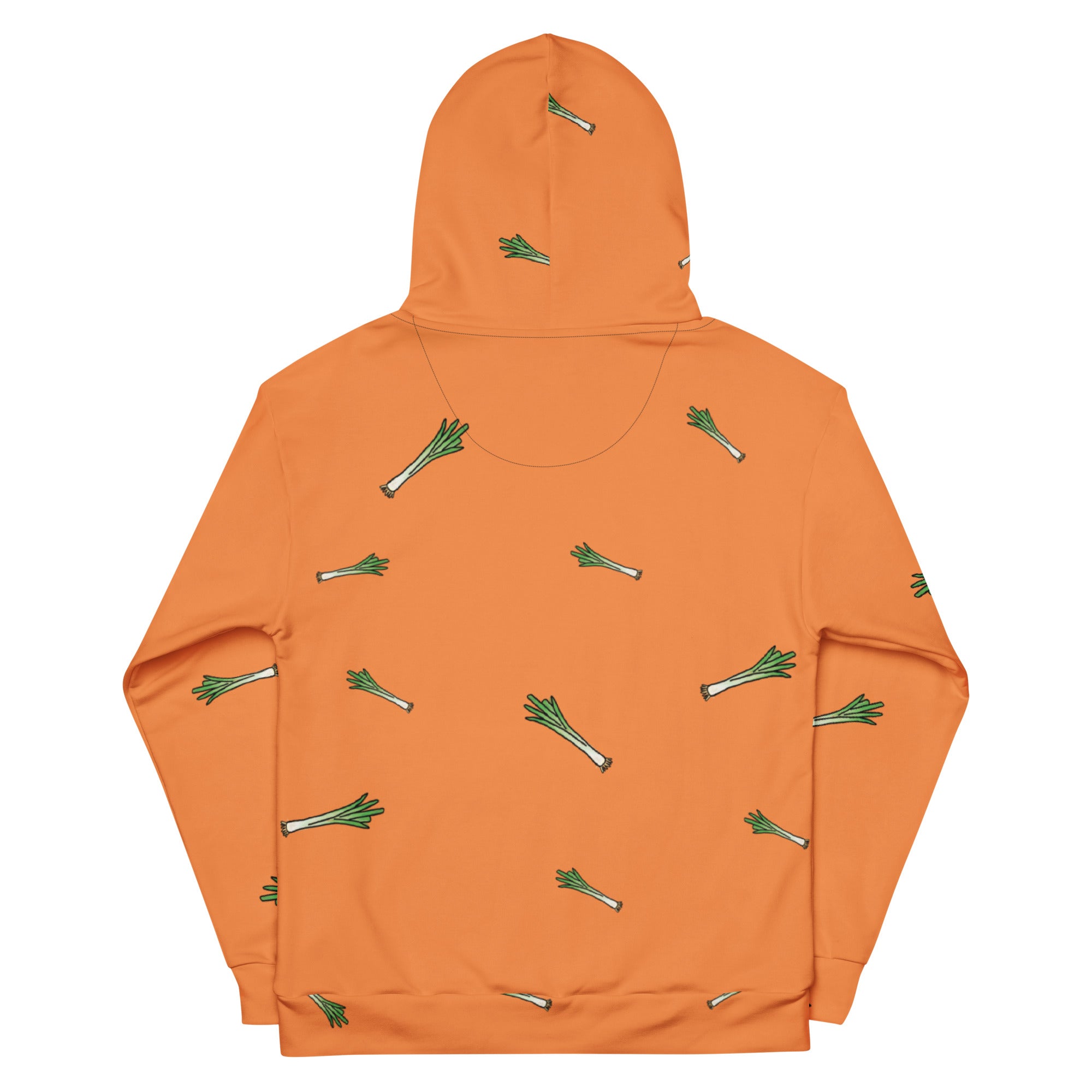 Hoodie met tekening van prei door Anne Neuteboom cabaretier in Anne Neut Boetiek